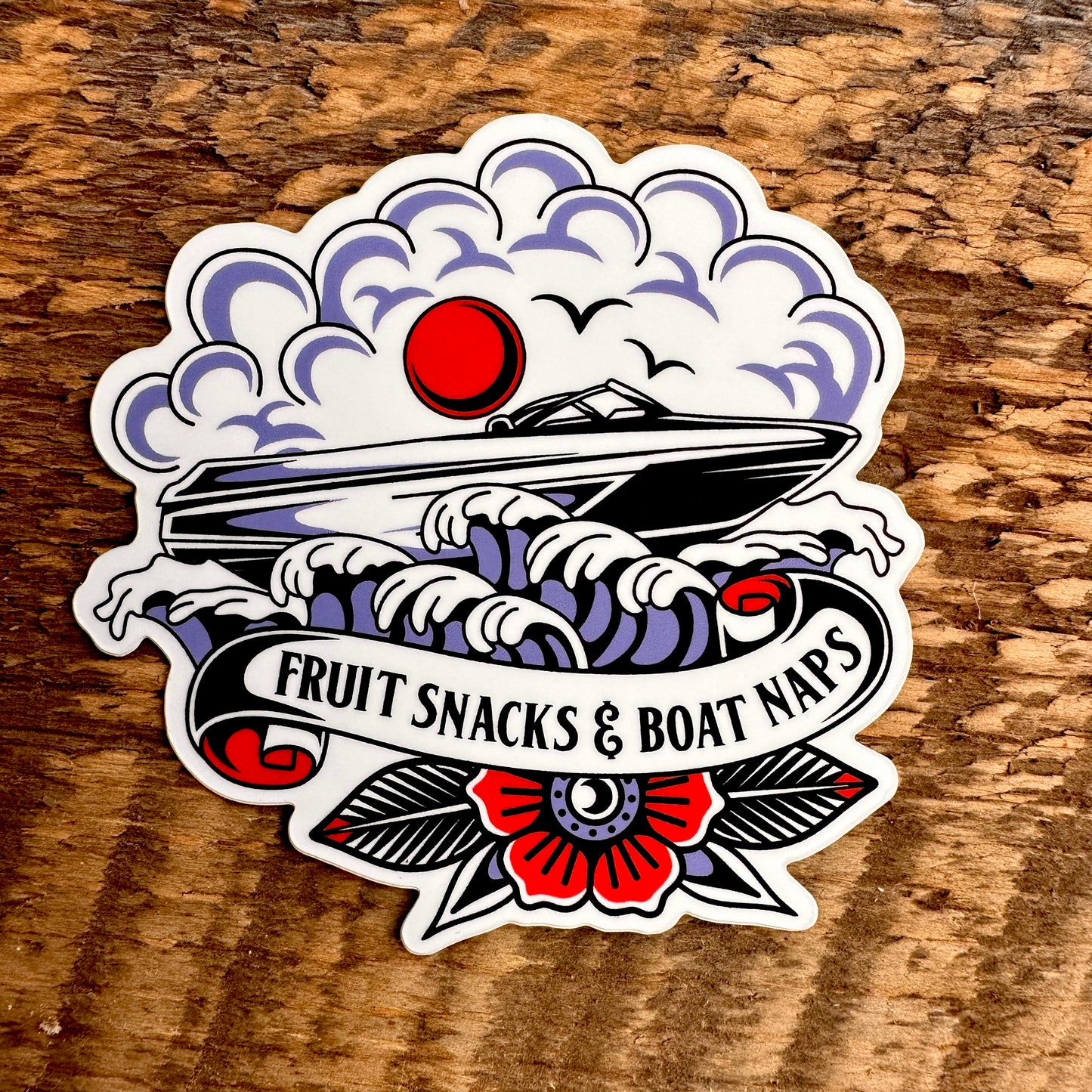 Fruit Snacks & Boat Naps Sticker