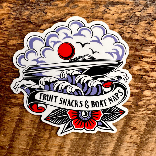 Fruit Snacks & Boat Naps Sticker
