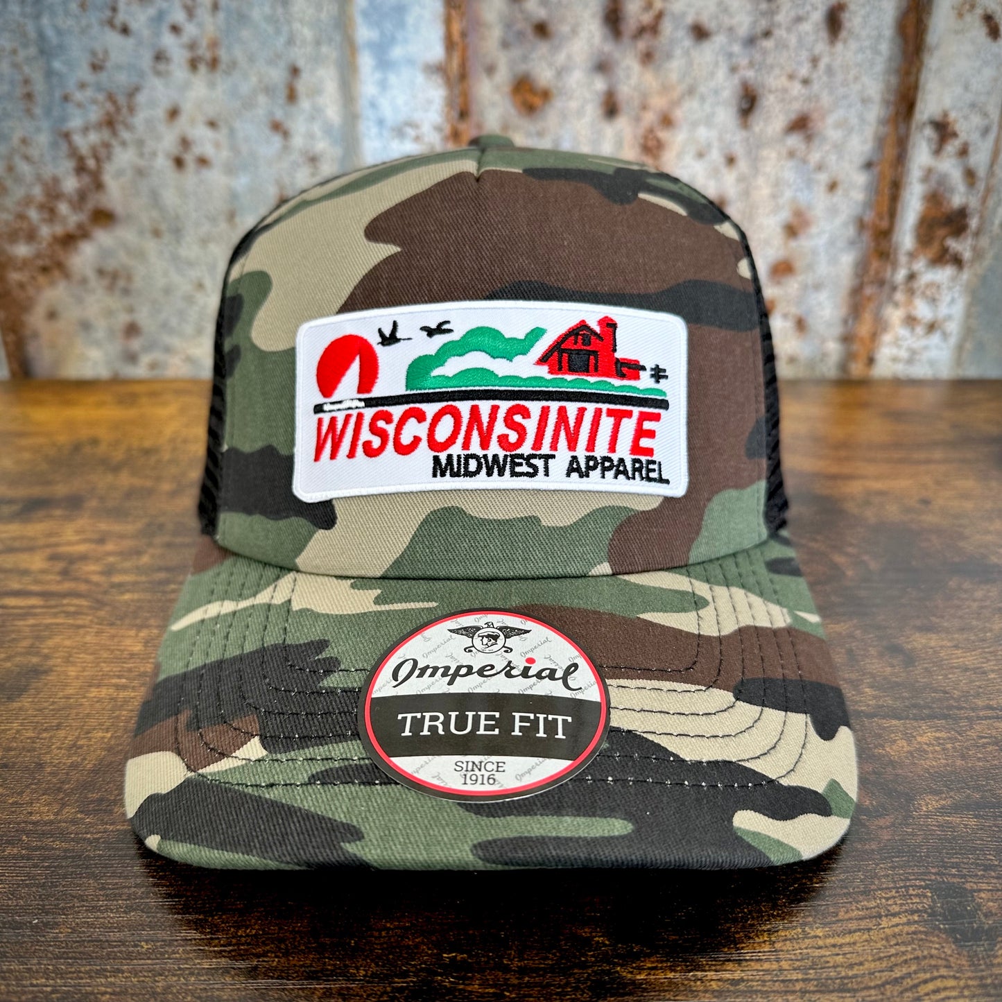 Wisconsinite Hat- Camo Curved Bill