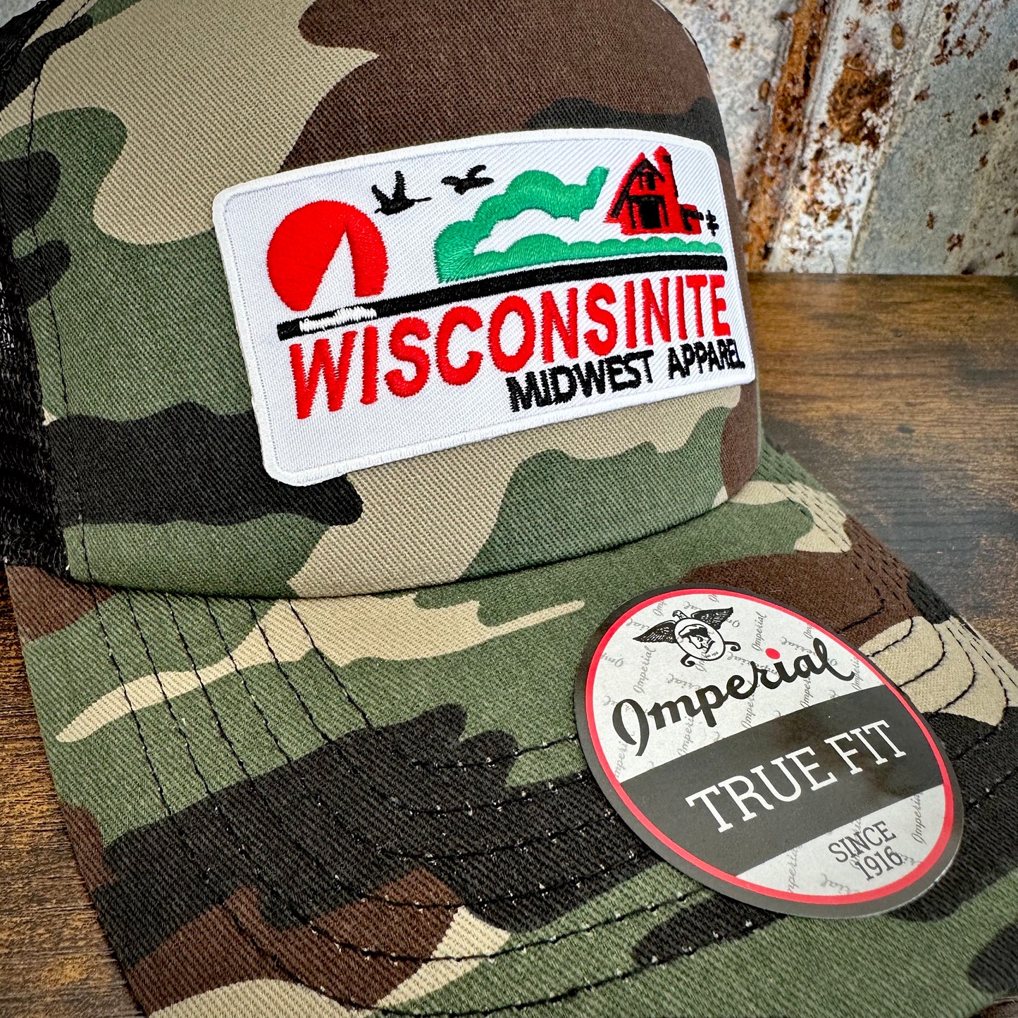 Wisconsinite Hat- Camo Curved Bill